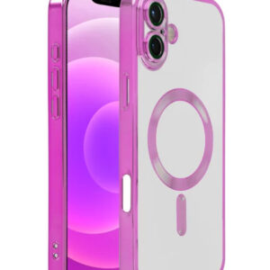 Shiny Wireless Charging Clear Case - ROSE PINK for iPhone 16