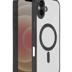 Shiny Wireless Charging Clear Case - BLACK for iPhone 16