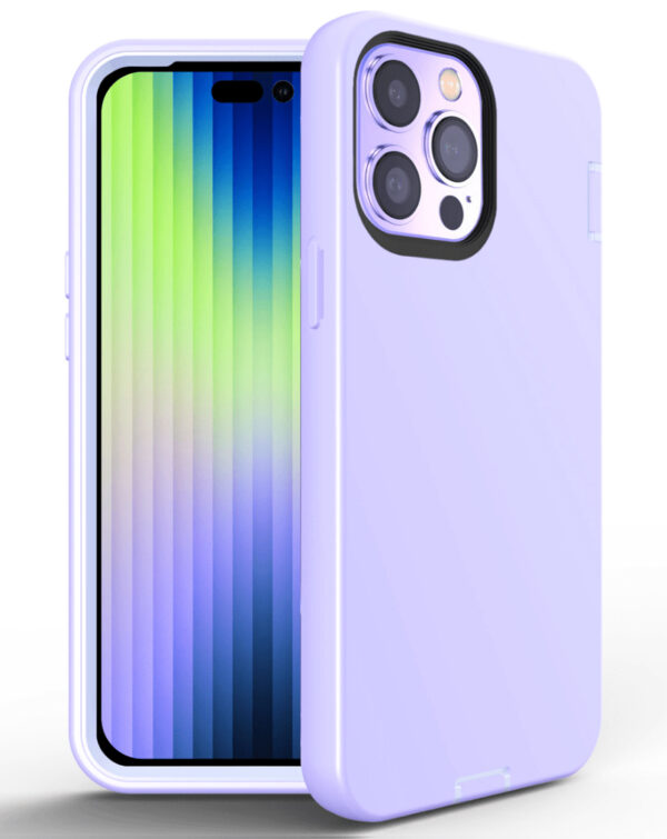 iPhone 15 Pro Silicone Design Heavy Duty Phone Case - PURPLE