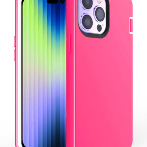 iPhone 15 Pro Silicone Design Heavy Duty Phone Case - PINK