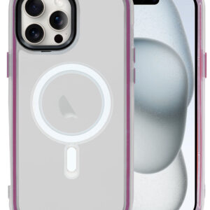Phone 15 Pro Wireless Charger Clear Transparent Slim Hard Phone Case - PURPLE