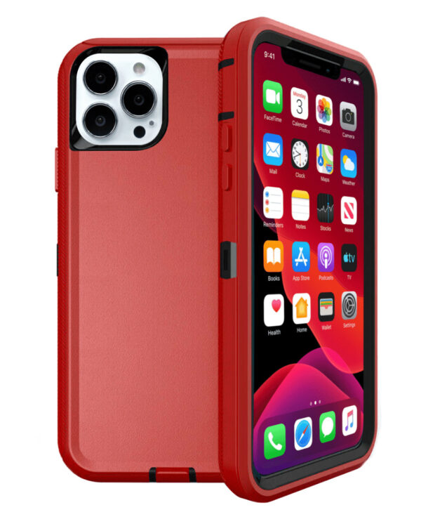 Phone 13 Pro Max Heavy Duty Case - RED & BLACK