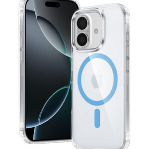 Colorful Wireless Charging Clear Case - LIGHT BLUE for iPhone 16 Plus