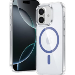 Colorful Wireless Charging Clear Case - NAVY BLUE for iPhone 16 Plus