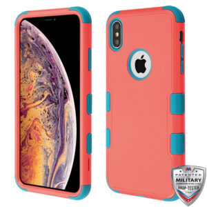 MyBat TUFF Series Case for Apple iPhone XS Max - Natural Baby Red / Tropical Teal