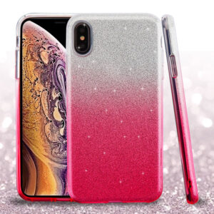 Asmyna Gradient Glitter Hybrid Protector Cover for Apple iPhone XS Max - Pink