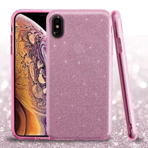 Asmyna Full Glitter Hybrid Protector Cover for Apple iPhone XS Max - Pink