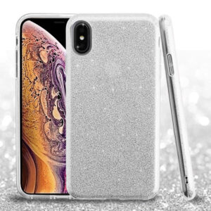 Asmyna Full Glitter Hybrid Protector Cover for Apple iPhone XS Max - Silver