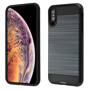 Asmyna Brushed Hybrid Protector Cover for Apple iPhone XS Max - Ink Blue / Black