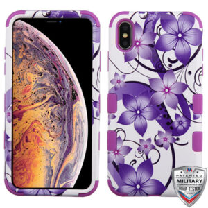 MyBat TUFF Series Case for Apple iPhone XS Max - Purple Hibiscus