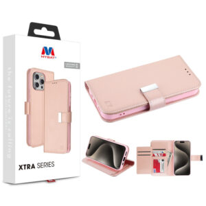 Wallet Xtra Series Phone Case for Apple iPhone 15 Pro (6.1) - Rose Gold