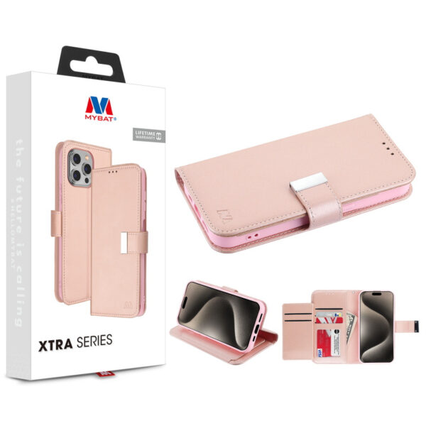 Wallet Xtra Series Phone Case for Apple iPhone 15 Pro (6.1) - Rose Gold