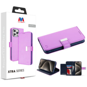 Wallet Xtra Series Phone Case for Apple iPhone 15 Pro Max (6.7) - Purple / Dark Blue