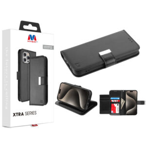 Wallet Xtra Series Phone Case for Apple iPhone 15 Pro Max (6.7) - Black / Black